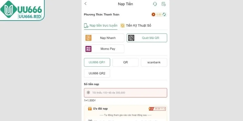 Tổng hợp các kênh nạp tiền UU666 an toàn